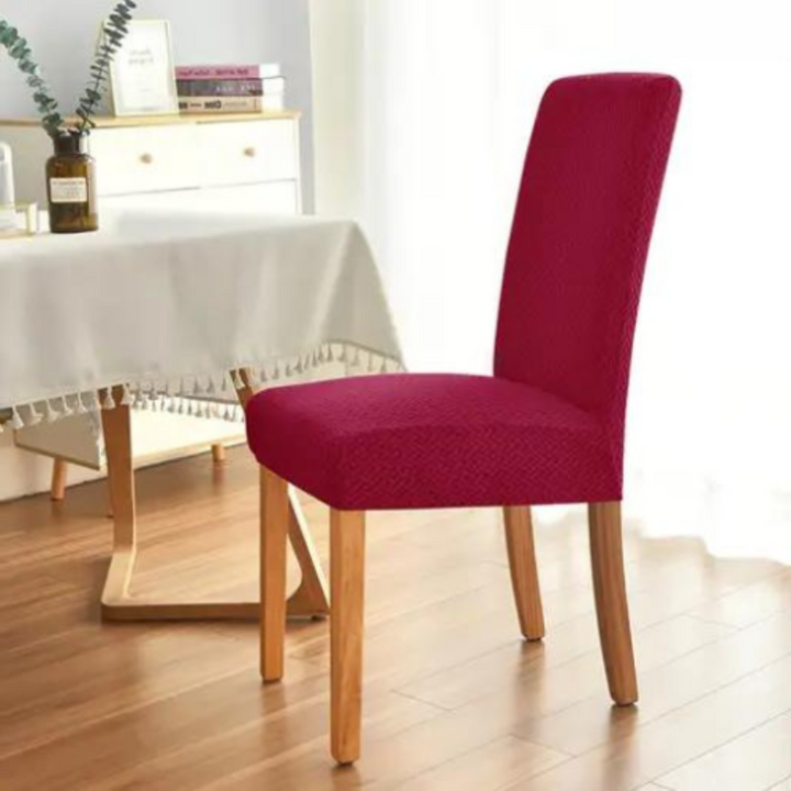 Jacquard-Stretch-Stuhlhussen im 2er-, 4er- oder 6er-Set | Für Rückenlehnen 45–60 cm | Fleckenresistent &amp; knitterarm | Perfekter Sitz ohne Verrutschen