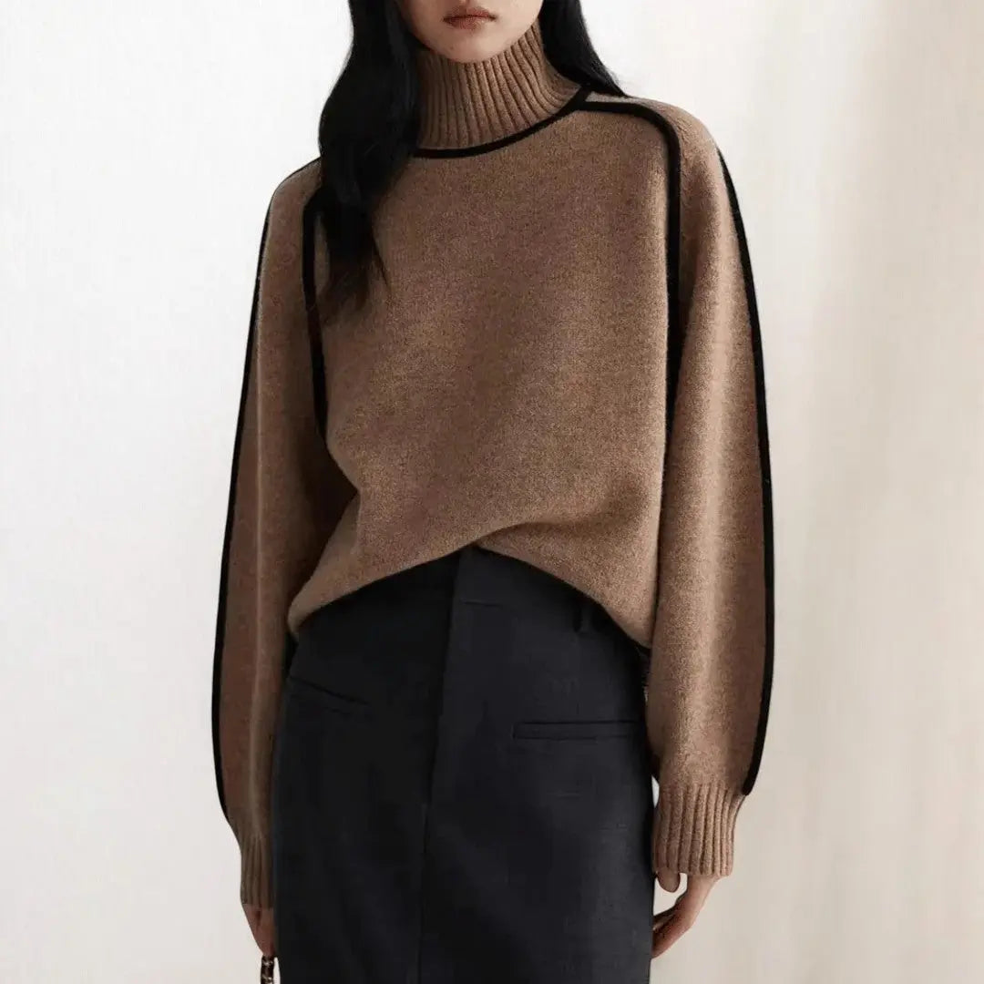 Damen Rollkragenpullover aus weichem Strick | Warmer Strickpullover mit figurbetonter Passform | Herbst &amp; Winter
