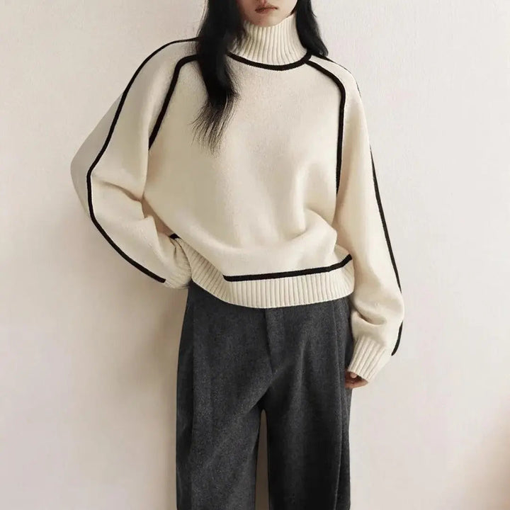 Damen Rollkragenpullover aus weichem Strick | Warmer Strickpullover mit figurbetonter Passform | Herbst &amp; Winter