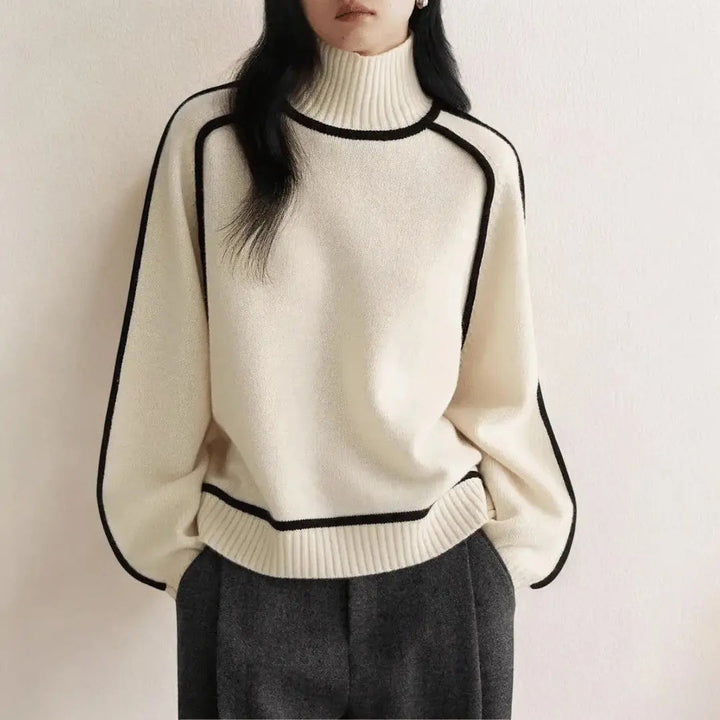 Damen Rollkragenpullover aus weichem Strick | Warmer Strickpullover mit figurbetonter Passform | Herbst &amp; Winter