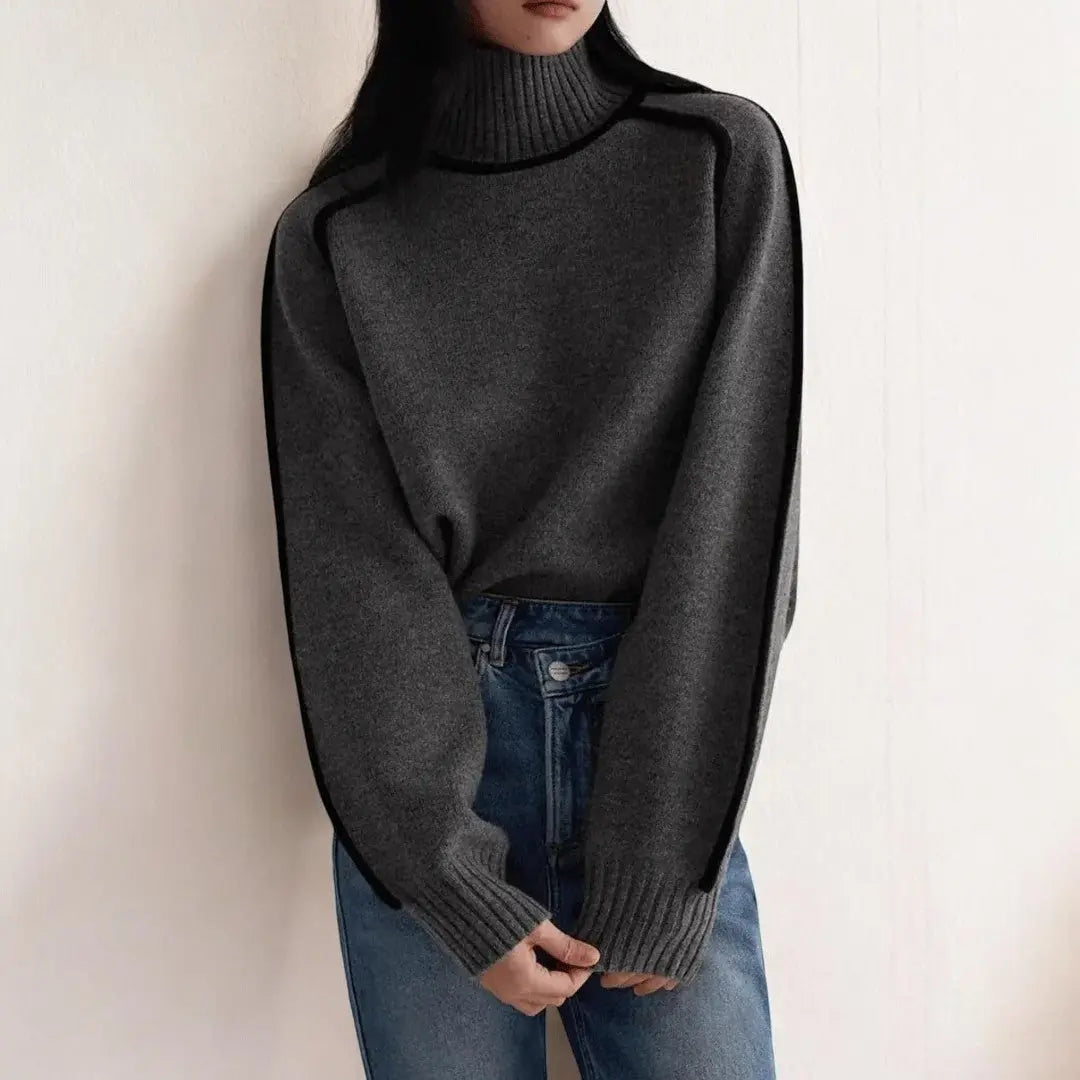 Damen Rollkragenpullover aus weichem Strick | Warmer Strickpullover mit figurbetonter Passform | Herbst &amp; Winter