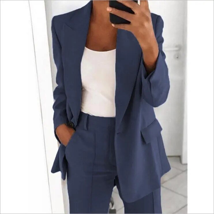 2-teiliges Damen Blazer-Anzug Set | Elegant &amp; bequem für Büro &amp; Events | Blazer + Hose, zeitloser Look, S–5XL
