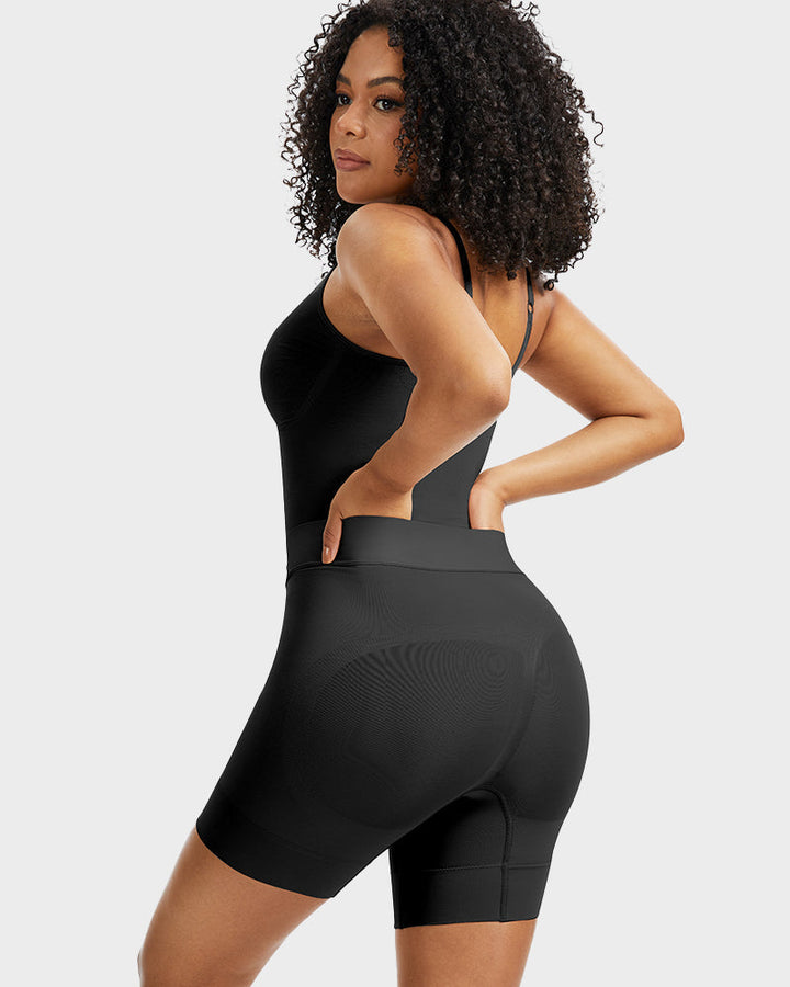 Body gainant correcteur avec modelage 6 zones + panneau toilette Easy-Off | Sans coutures sous les robes | Nude/Noir | XS-3XL