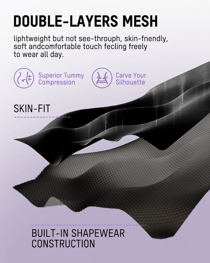 Body gainant correcteur avec modelage 6 zones + panneau toilette Easy-Off | Sans coutures sous les robes | Nude/Noir | XS-3XL