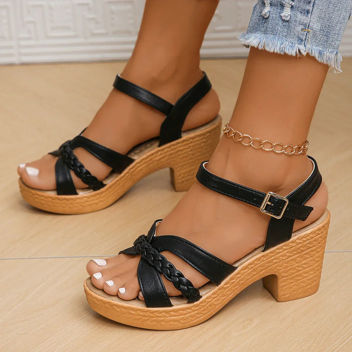 Laura™ - Platform high-heel sandals with ankle strap