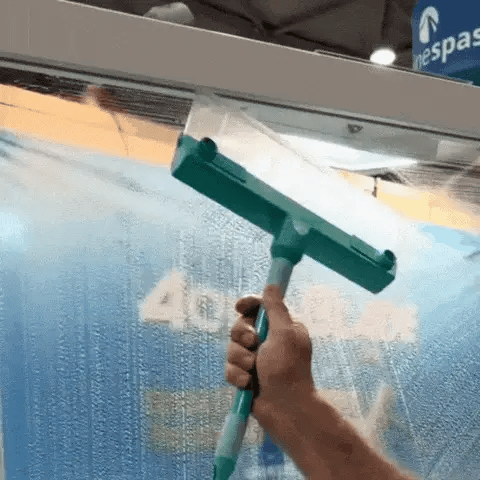 Fensterabzieher mit Silikonlippe | Streifenfreies Abziehen für Glas &amp; Spiegel | Flexibler Griff, temperaturbeständig