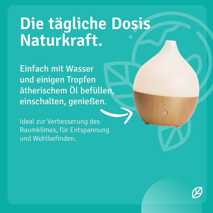 Aromadiffusor | Kompakter USB-Diffuser mit LED für ätherische Öle