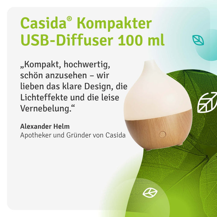 Aromadiffusor | Kompakter USB-Diffuser mit LED für ätherische Öle