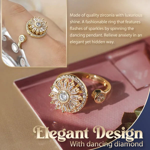 Stress-Reducing Zirconia Ring | Rotatable Relaxation Ring | Adjustable, Fashionable in Silver &amp; Gold