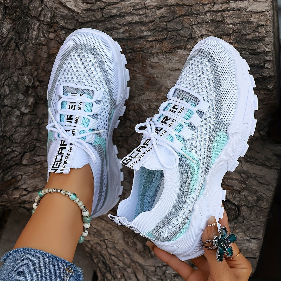Damen Orthopädische Chunky Sneaker | Atmungsaktive Mesh-Schuhe mit Gepolsterter Sohle | Bequeme Freizeitschuhe für Alltag &amp; Reisen