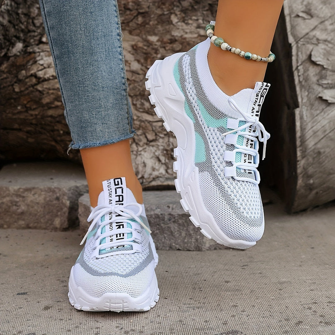 Damen Orthopädische Chunky Sneaker | Atmungsaktive Mesh-Schuhe mit Gepolsterter Sohle | Bequeme Freizeitschuhe für Alltag &amp; Reisen