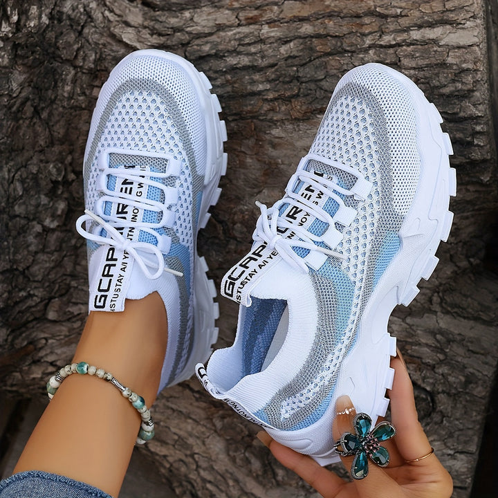 Damen Orthopädische Chunky Sneaker | Atmungsaktive Mesh-Schuhe mit Gepolsterter Sohle | Bequeme Freizeitschuhe für Alltag &amp; Reisen