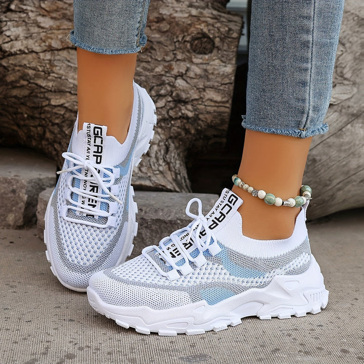 Damen Orthopädische Chunky Sneaker | Atmungsaktive Mesh-Schuhe mit Gepolsterter Sohle | Bequeme Freizeitschuhe für Alltag &amp; Reisen