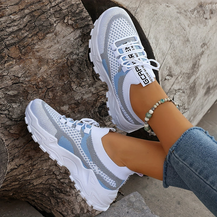 Damen Orthopädische Chunky Sneaker | Atmungsaktive Mesh-Schuhe mit Gepolsterter Sohle | Bequeme Freizeitschuhe für Alltag &amp; Reisen