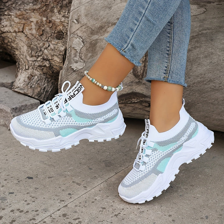 Damen Orthopädische Chunky Sneaker | Atmungsaktive Mesh-Schuhe mit Gepolsterter Sohle | Bequeme Freizeitschuhe für Alltag &amp; Reisen