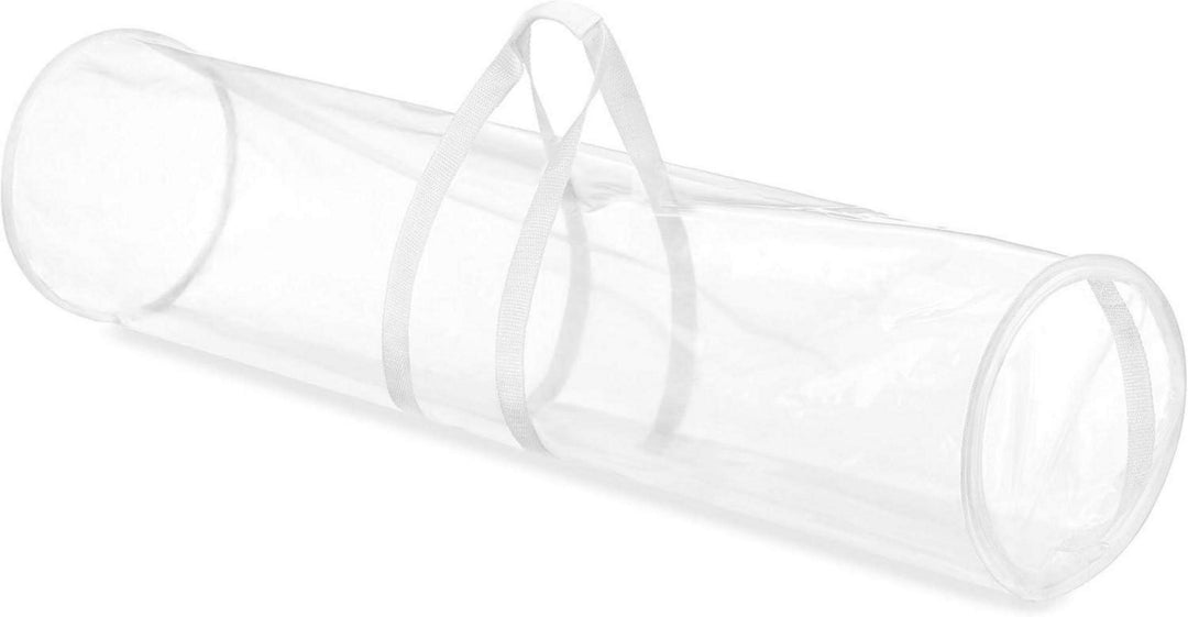 Geschenkpapier Organizer | Transparente Aufbewahrungstasche für bis zu 25 Geschenkpapierrollen mit Reißverschluss und Tragegriffen