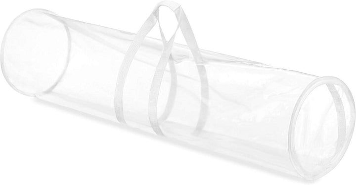 Geschenkpapier Organizer | Transparente Aufbewahrungstasche für bis zu 25 Geschenkpapierrollen mit Reißverschluss und Tragegriffen