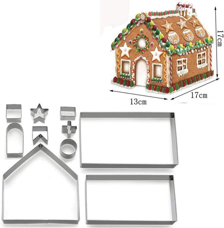Weihnachts-Ausstechformen 10-teilig aus Edelstahl | Plätzchenausstecher für Kekse, Lebkuchen und Fondant, spülmaschinenfest