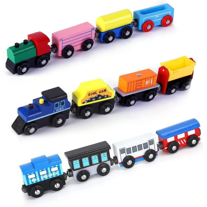 Adventskalender für Kinder 2026 | 12 Tage mit Holz-Eisenbahnwaggons, Magnetverbindung und Rückziehfunktion zum Spielen