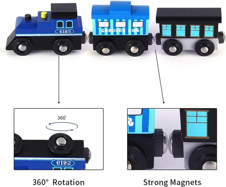 Adventskalender für Kinder 2026 | 12 Tage mit Holz-Eisenbahnwaggons, Magnetverbindung und Rückziehfunktion zum Spielen