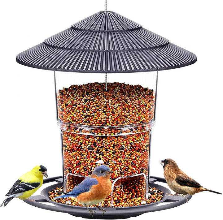 Vogelfutterhaus zum Aufhängen | Wetterfester Vogelfutterspender mit 1 kg Futterkapazität und Regenschutz für Garten und Balkon