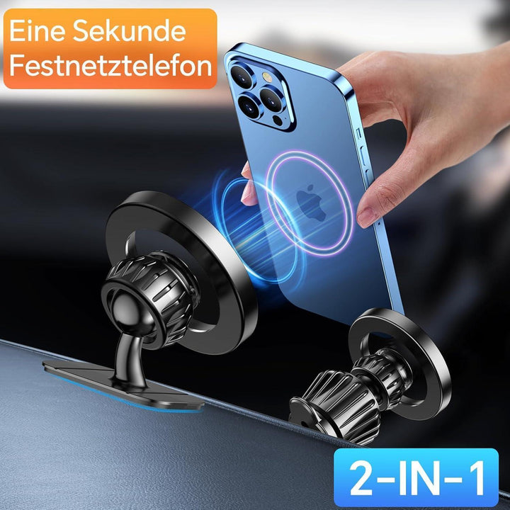 MagSafe Handyhalterung Auto mit 20 N55-Magneten | 360° drehbar für iPhone 17–13, mit Lüftungsklemme und Armaturenbrett-Befestigung