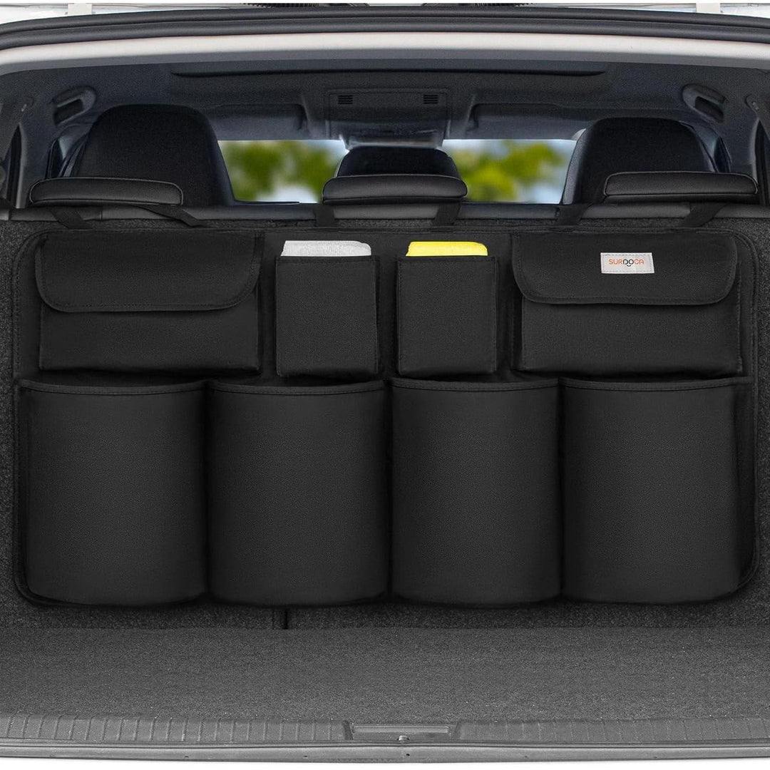 Kofferraum Organizer mit 8 Taschen | Hängende Auto-Aufbewahrung mit Klettbefestigung, wasserfestem Stoff und platzsparendem Design