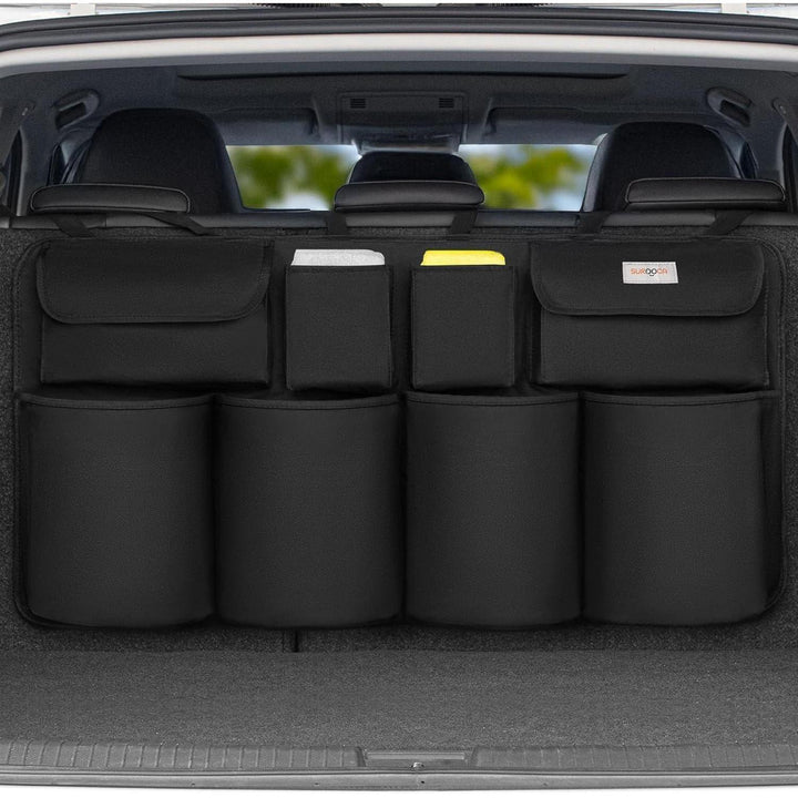 Kofferraum Organizer mit 8 Taschen | Hängende Auto-Aufbewahrung mit Klettbefestigung, wasserfestem Stoff und platzsparendem Design