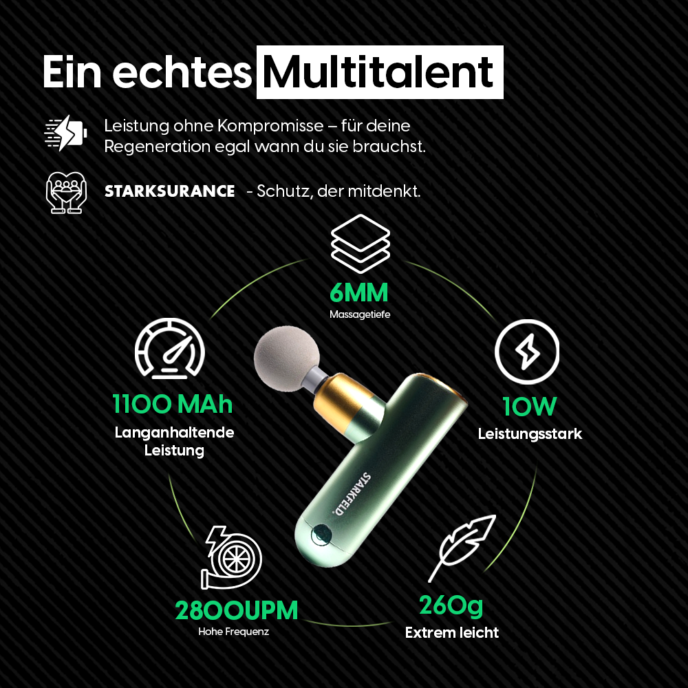 Massagepistole | Tiefengewebe-Massagegerät zur Muskelregeneration und Faszienmassage