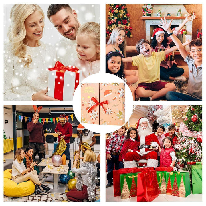 Adventskalender zum Befüllen mit 24 Geschenkboxen in Gelb | Wiederverwendbarer Weihnachtskalender aus Karton 33 x 30 x 8 cm zum Selbstgestalten