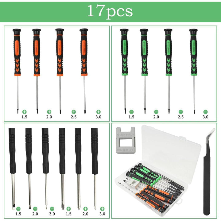 Präzisions-Schraubendreher Set | Magnetisches Feinmechaniker Werkzeug mit Wechselbits, Pinzette und Aufbewahrungsbox für Elektronik