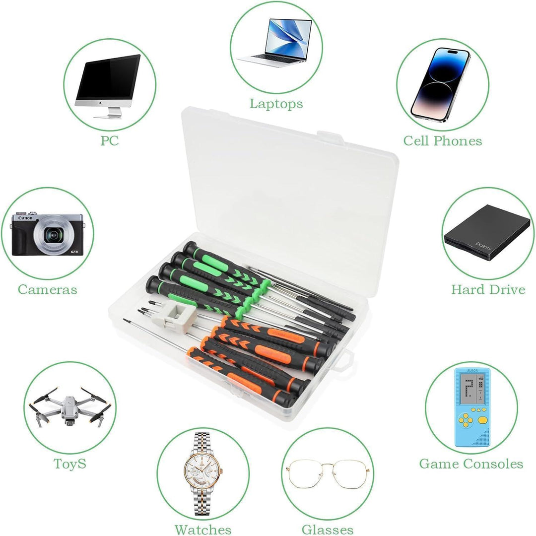 Präzisions-Schraubendreher Set | Magnetisches Feinmechaniker Werkzeug mit Wechselbits, Pinzette und Aufbewahrungsbox für Elektronik