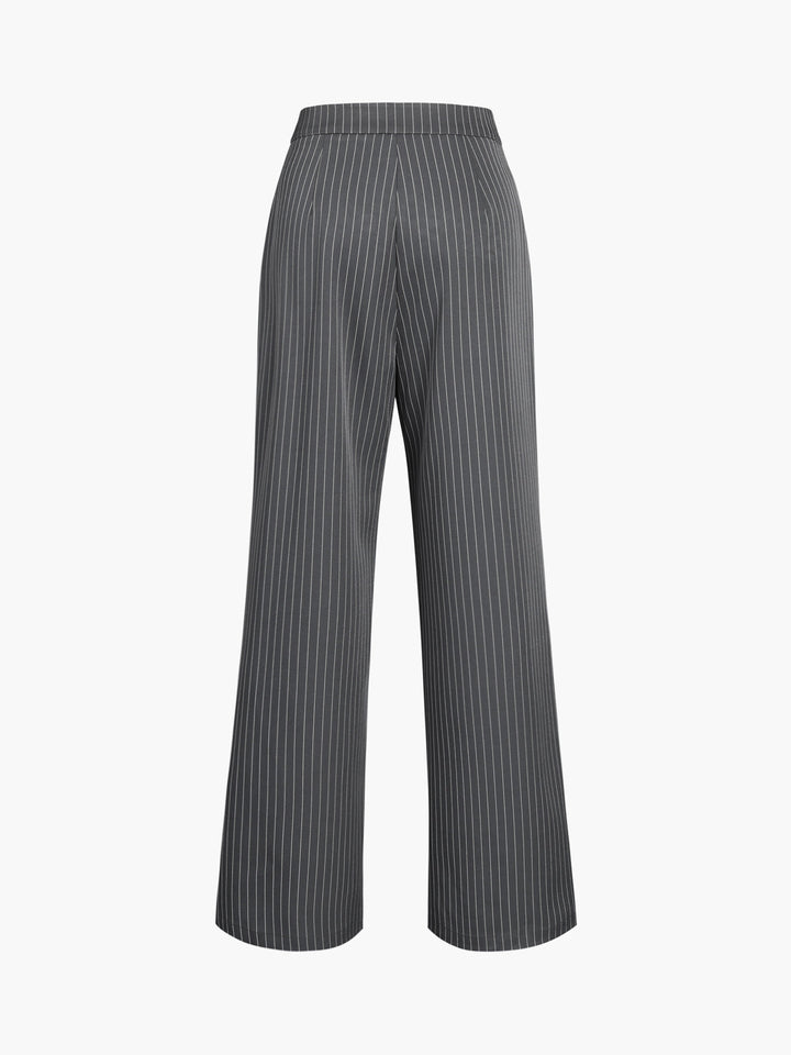 Isalie | Pantaloni da donna chic con design a righe sottili e plissé