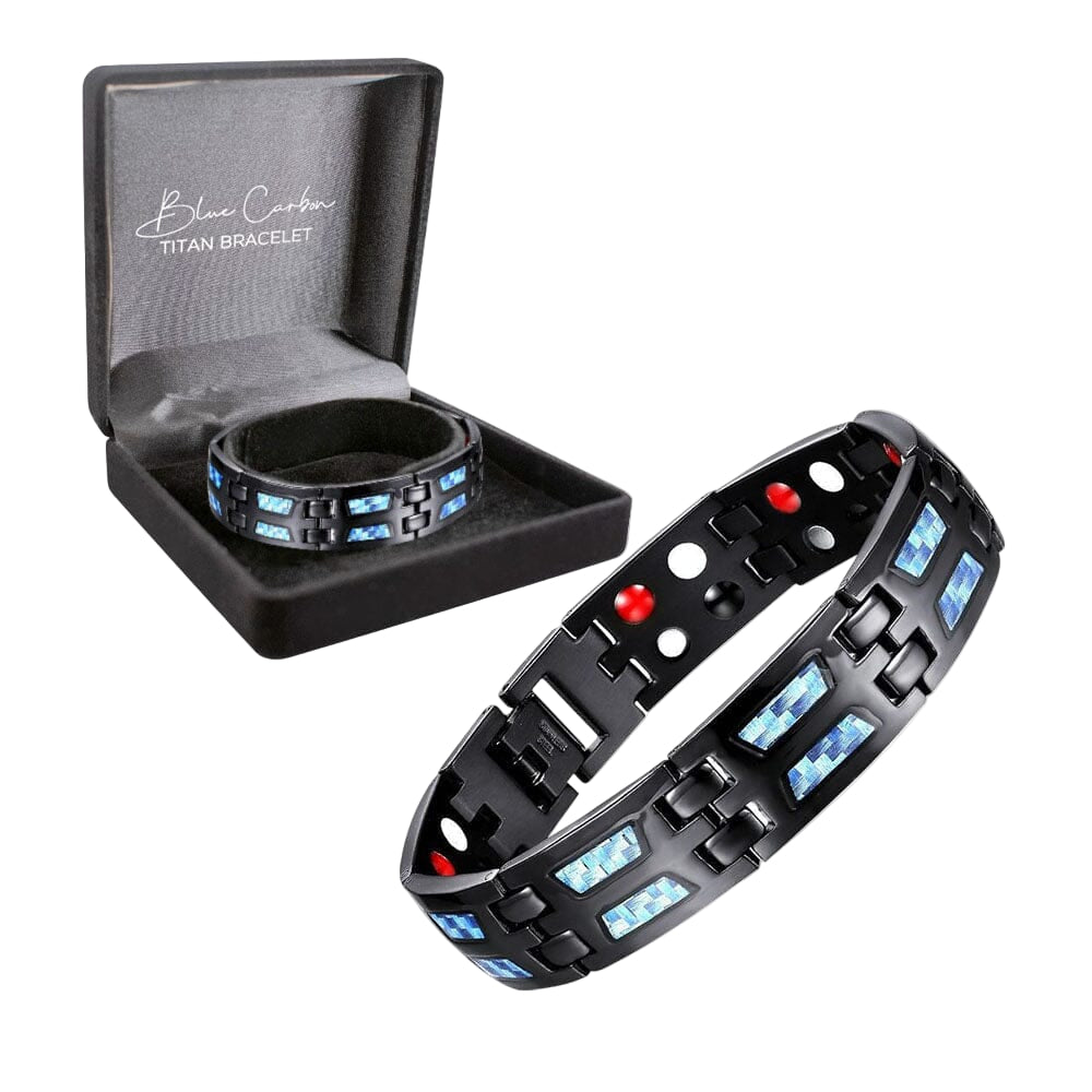 CarbonArmband™ Blauer Kohlenstoff TitanArmband