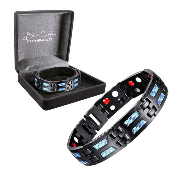 CarbonArmband™ Blauer Kohlenstoff TitanArmband