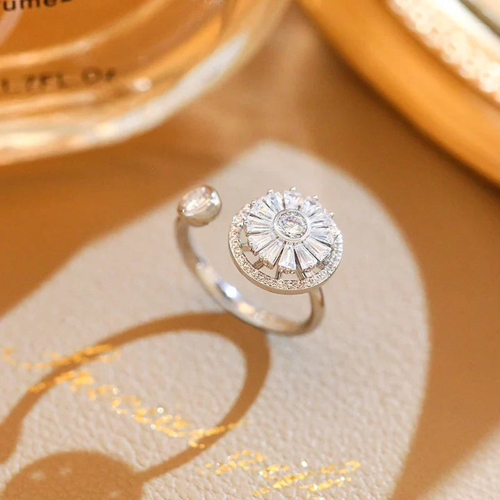 Stress-Reducing Zirconia Ring | Rotatable Relaxation Ring | Adjustable, Fashionable in Silver &amp; Gold