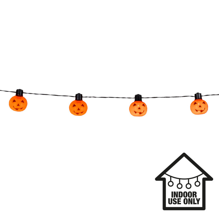 Halloween LED Lichterkette Kürbis 175 cm | Orange Kürbislichter für stimmungsvolle Halloween- und Partydekoration