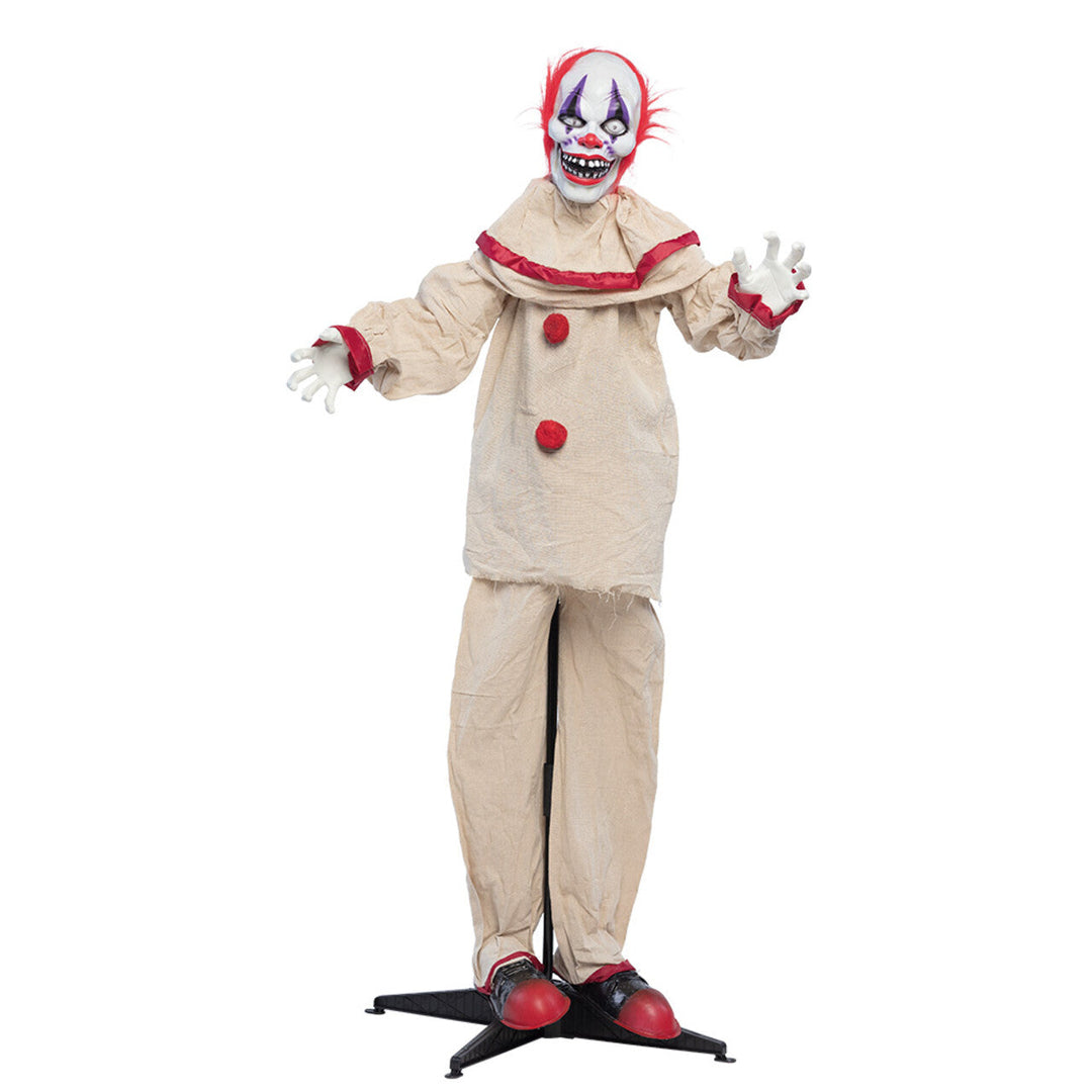 Halloween Clown Deko stehend | Gruseliger Horror-Clown mit Licht, Sound, Bewegung und Geräuscherkennung für Halloween