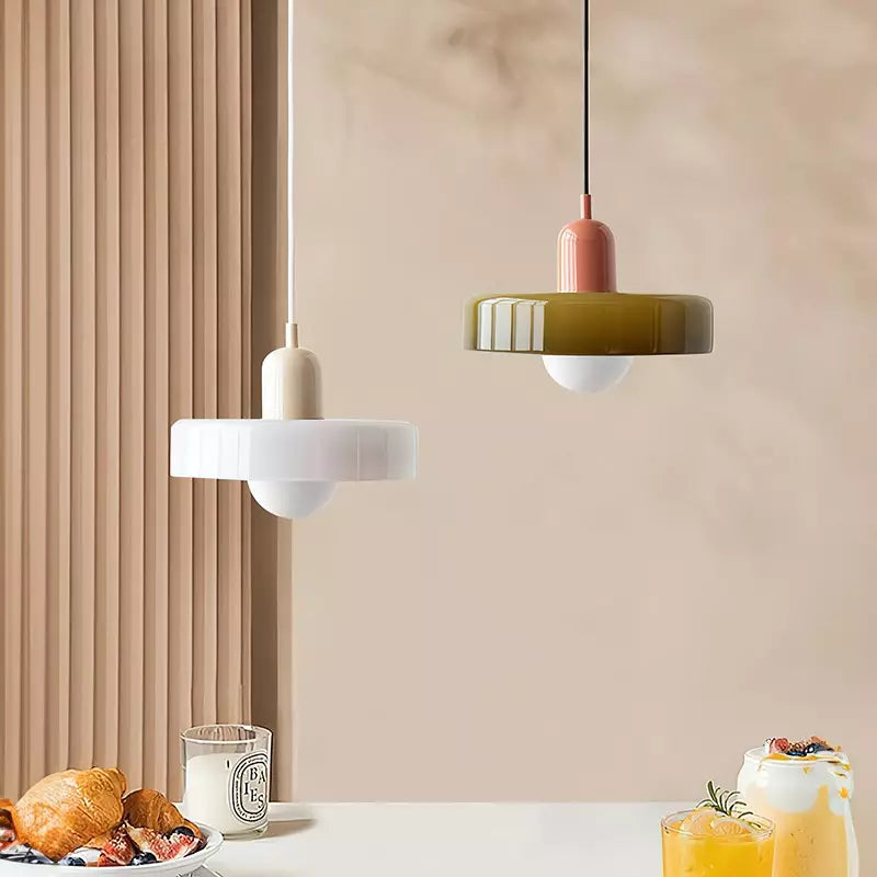 Pendant lamp made of metal &amp; glass with stained glass look | Ø25/Ø35 cm, G9 socket | Adjustable suspension | Crystal look