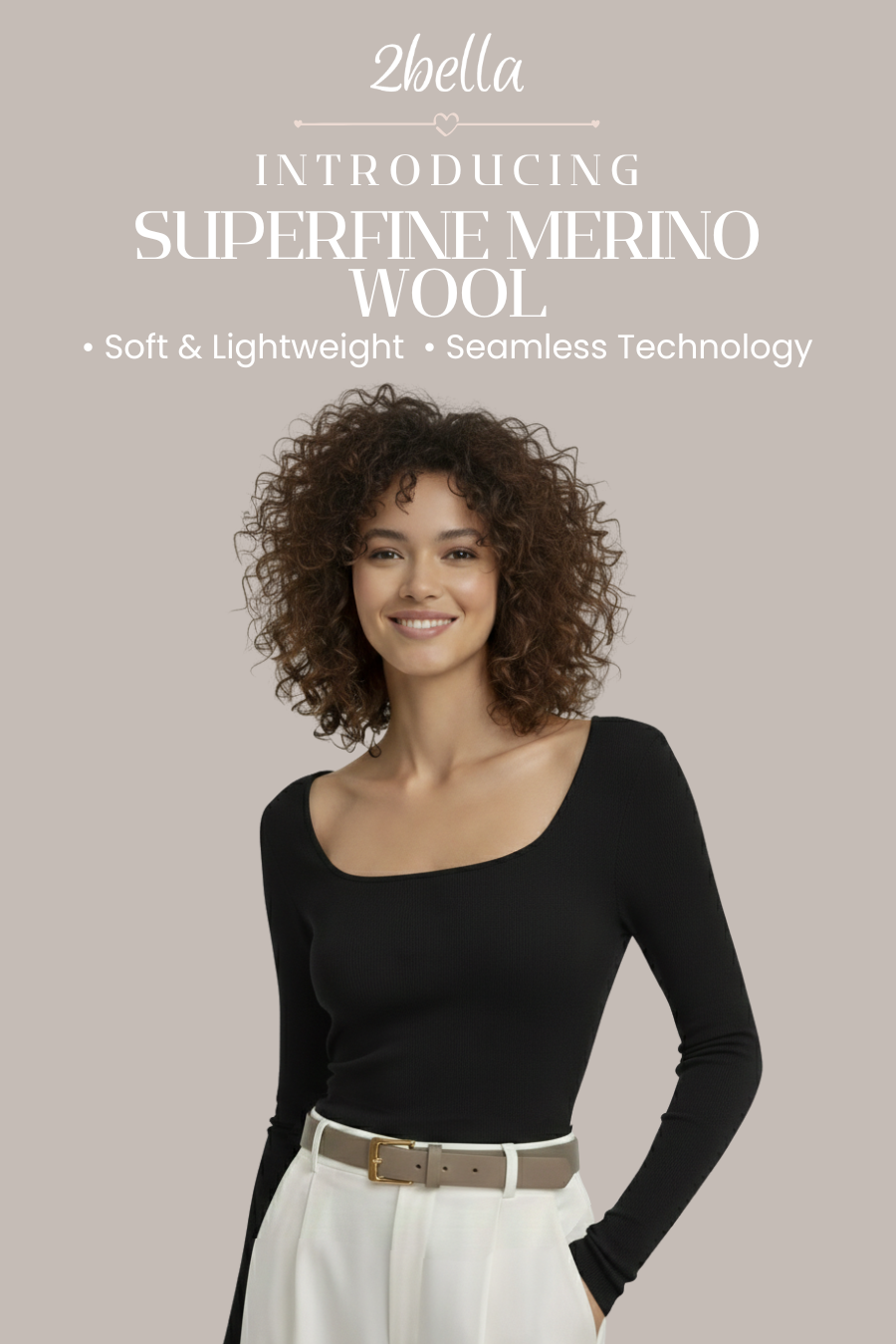 Damen Top | 100 % Merinowolle mit eckigem Ausschnitt, atmungsaktiv und temperaturregulierend