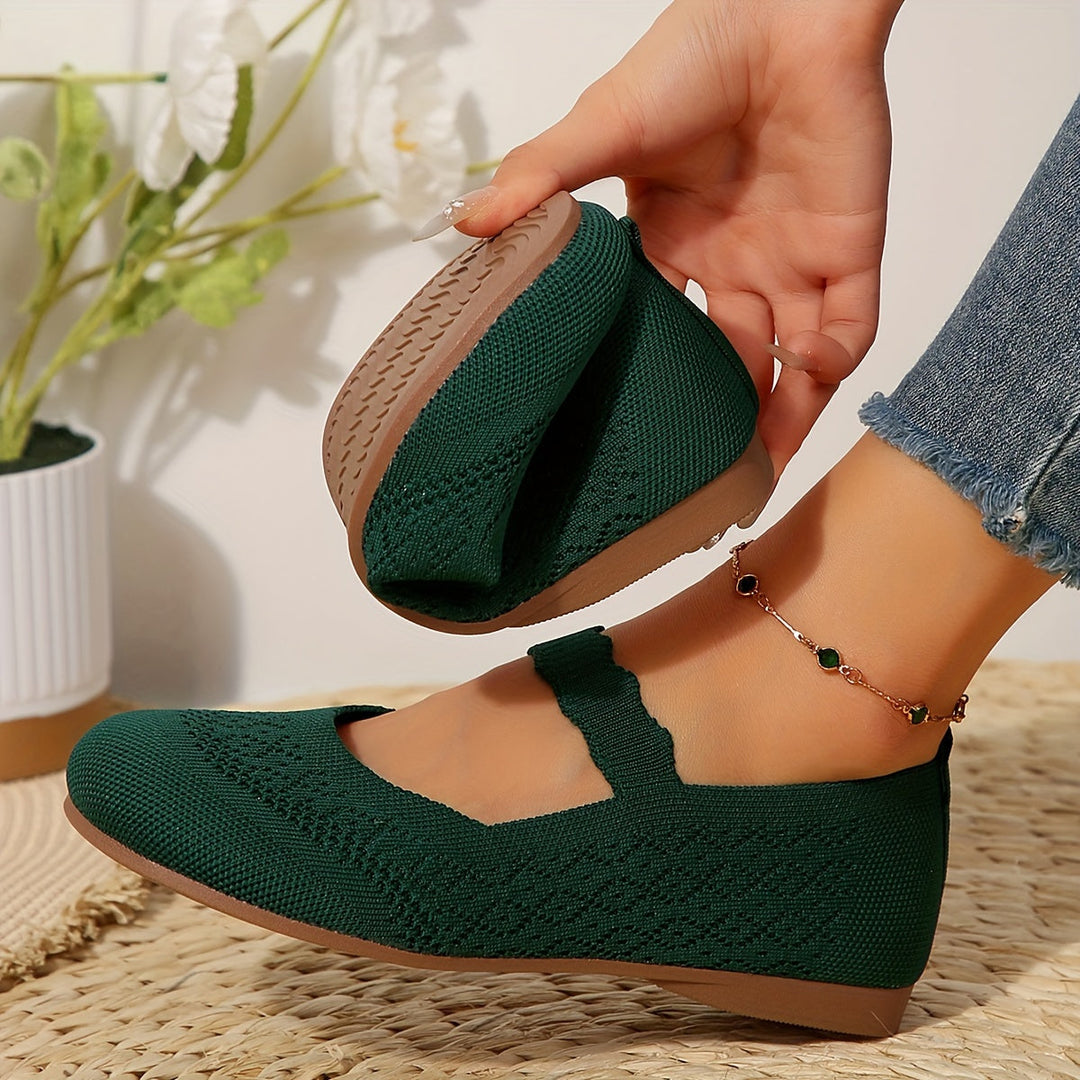 Damen Ballerinas Mary Jane | Ultraweicher, atmungsaktiver Stoff | Ergonomische Einlegesohle | Rutschfeste Gummisohle