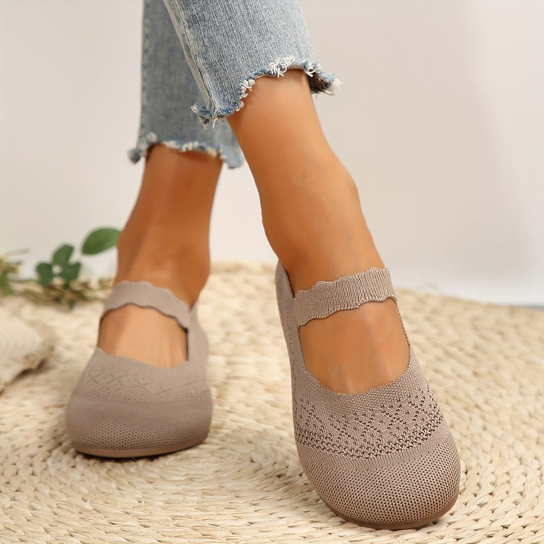 Damen Ballerinas Mary Jane | Ultraweicher, atmungsaktiver Stoff | Ergonomische Einlegesohle | Rutschfeste Gummisohle