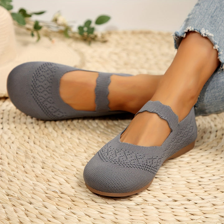Damen Ballerinas Mary Jane | Ultraweicher, atmungsaktiver Stoff | Ergonomische Einlegesohle | Rutschfeste Gummisohle