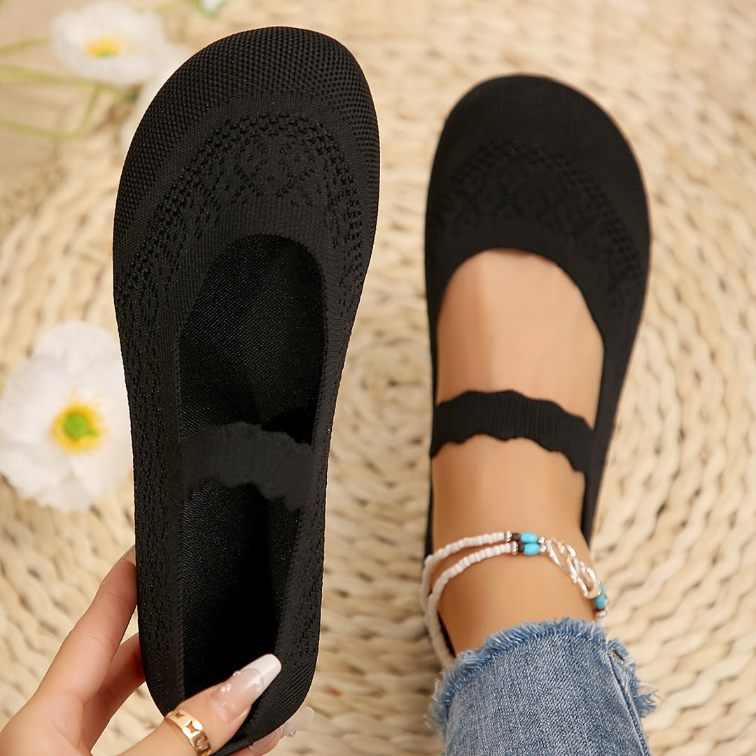 Damen Ballerinas Mary Jane | Ultraweicher, atmungsaktiver Stoff | Ergonomische Einlegesohle | Rutschfeste Gummisohle