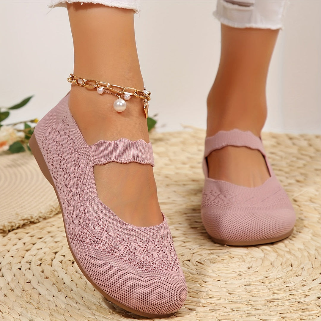 Damen Ballerinas Mary Jane | Ultraweicher, atmungsaktiver Stoff | Ergonomische Einlegesohle | Rutschfeste Gummisohle