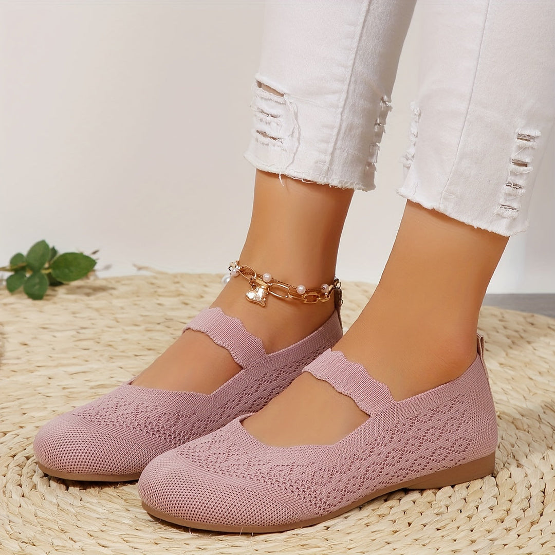 Damen Ballerinas Mary Jane | Ultraweicher, atmungsaktiver Stoff | Ergonomische Einlegesohle | Rutschfeste Gummisohle