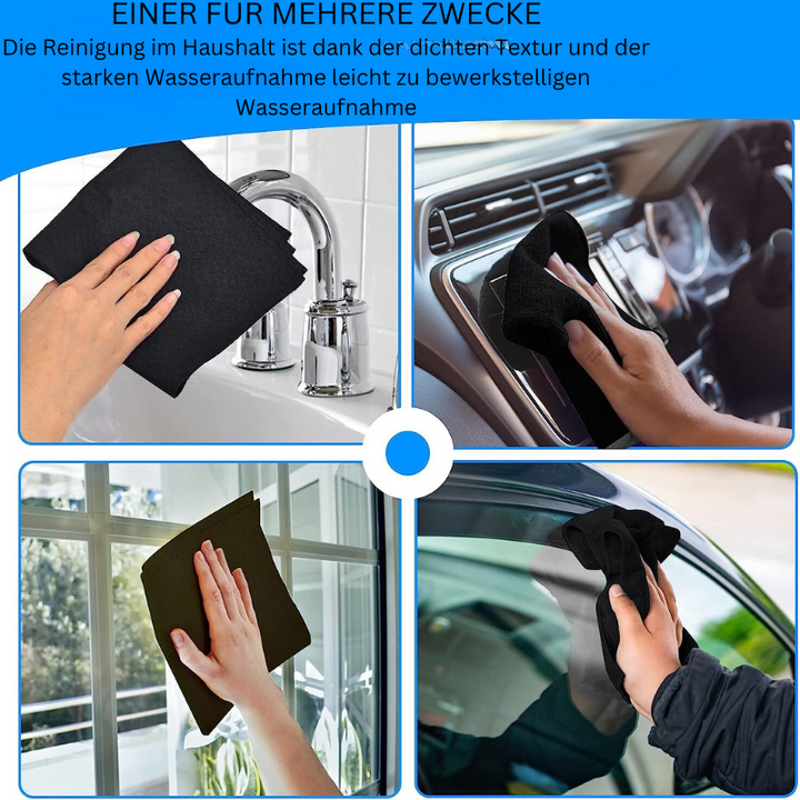 Chiffons microfibres pour verre, miroir &amp; acier inoxydable | Sans traces &amp; sans peluches sans produits chimiques | Lot de 10, 30×30 cm, lavable jusqu’à 60 °C