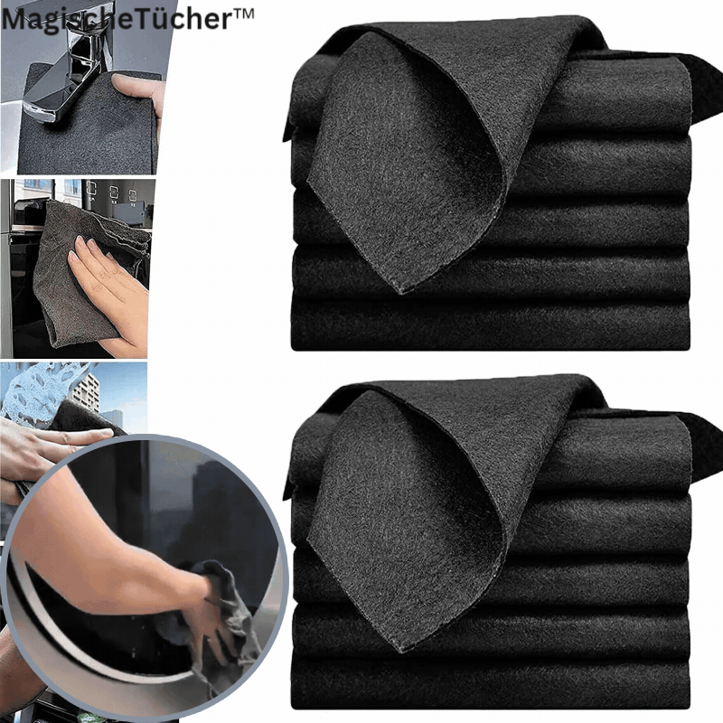 Chiffons microfibres pour verre, miroir &amp; acier inoxydable | Sans traces &amp; sans peluches sans produits chimiques | Lot de 10, 30×30 cm, lavable jusqu’à 60 °C