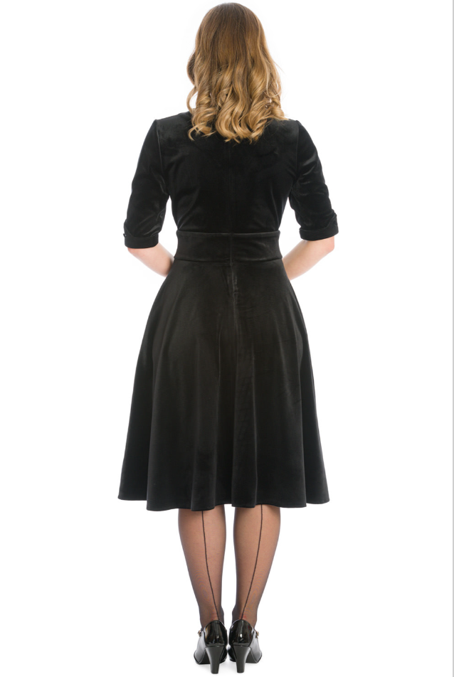 Damen Samtkleid in großen Größen | Elegantes Abendkleid mit V-Ausschnitt, tailliertem Oberteil und praktischen Seitentaschen