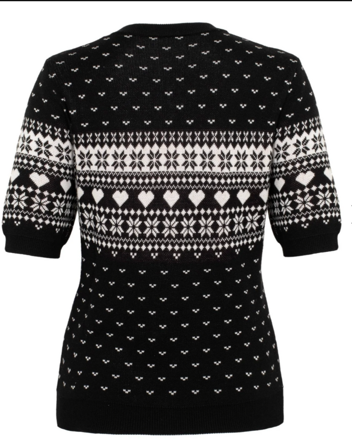 Damen Weihnachtspullover | Retro Strickpullover mit Zuckerstangenmotiv, klassischem Norwegermuster und Rundhalsausschnitt für die Winterzeit